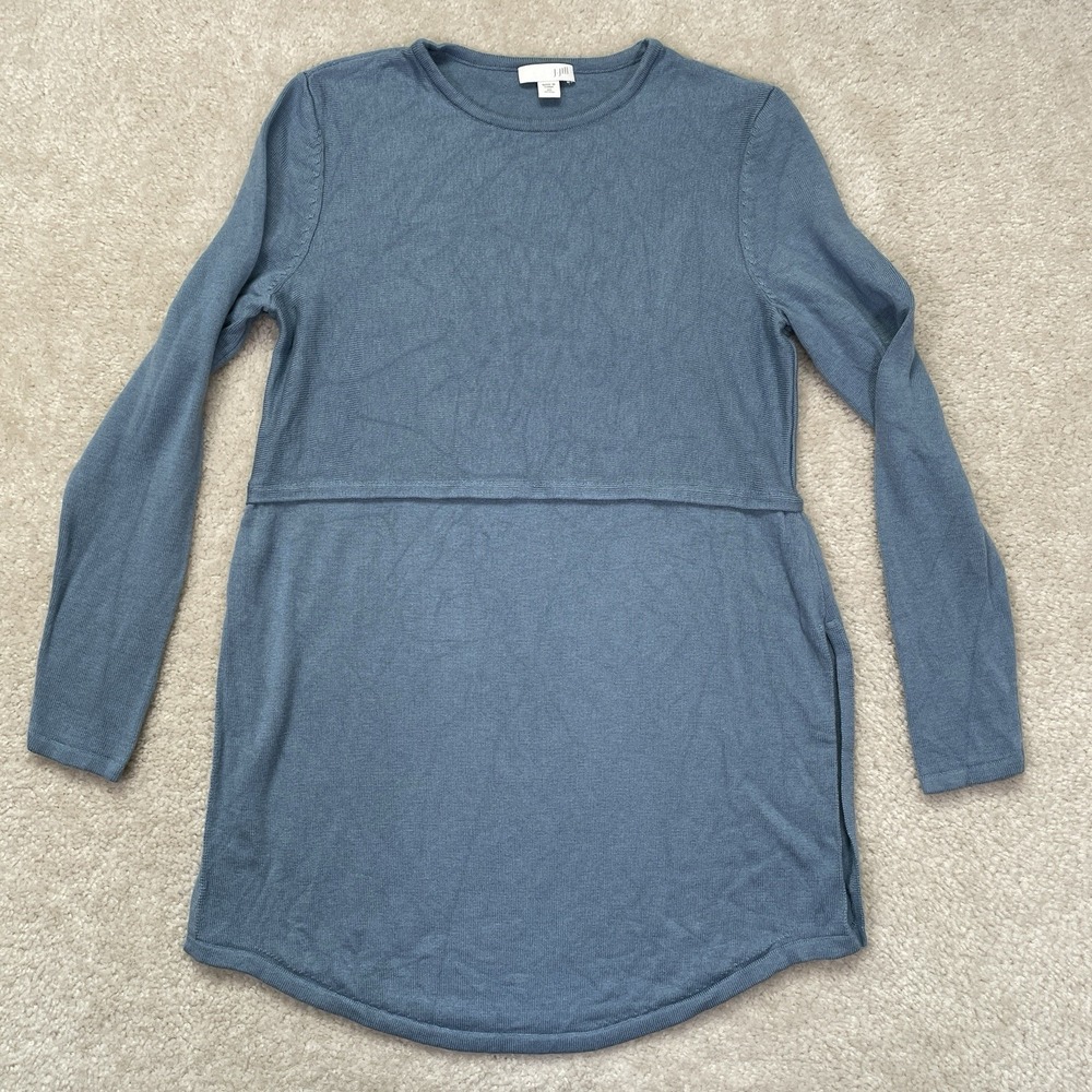 J. Jill Wool Blend Grace Sweater Women's Small French Blue Tunic Side Slit
